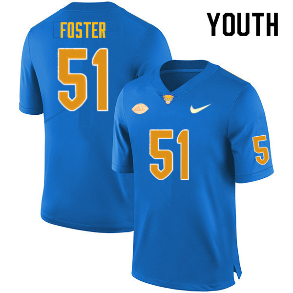 Youth #51 Drew Foster Pitt Panthers College Football Jerseys Sale-Royal